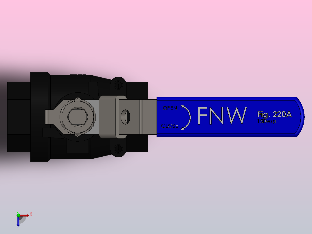 FNW-FNW221ACG二片式内螺纹球阀俯视图