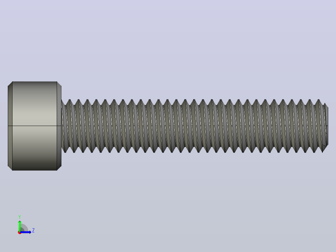 M6 x 1mm螺纹30mm长内六角螺钉.STEP左视图