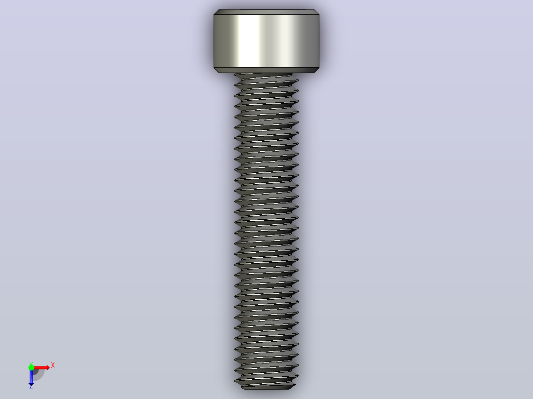 M6 x 1mm螺纹30mm长内六角螺钉.STEP俯视图
