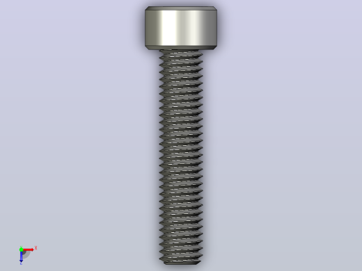 M6 x 1mm螺纹30mm长内六角螺钉.STEP俯视缩略图
