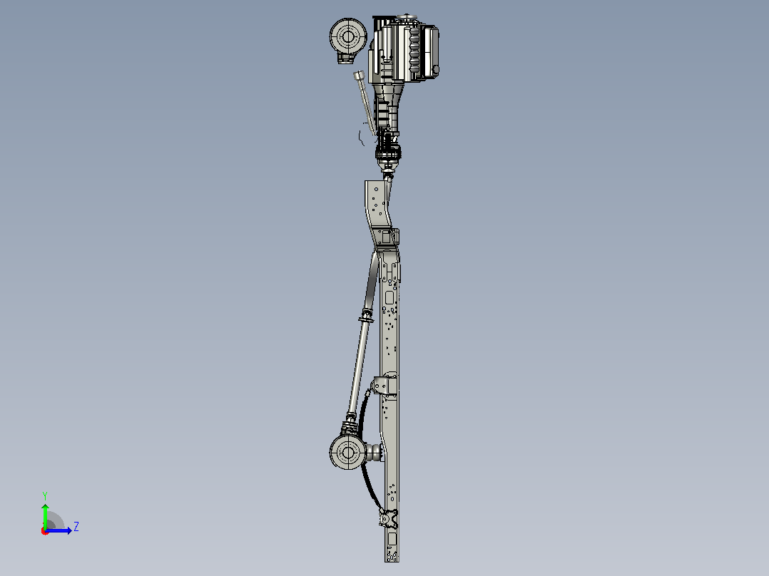 货运卡车底盘3D模型左视图