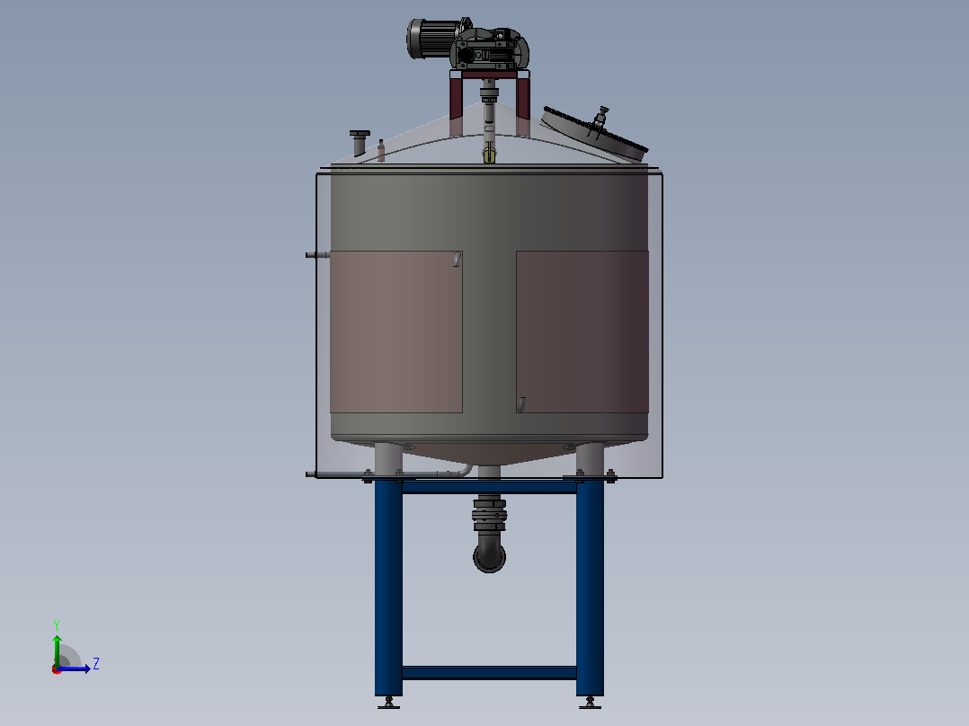 3000L奶酪机模型左视图