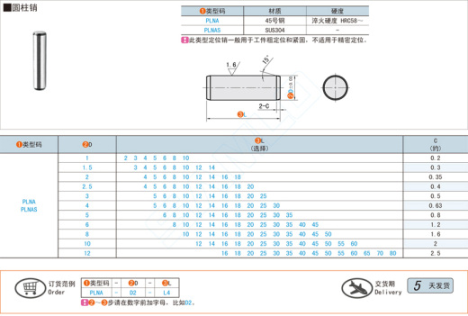 粗定位用圆柱销@PLNA PLNAS缩略图