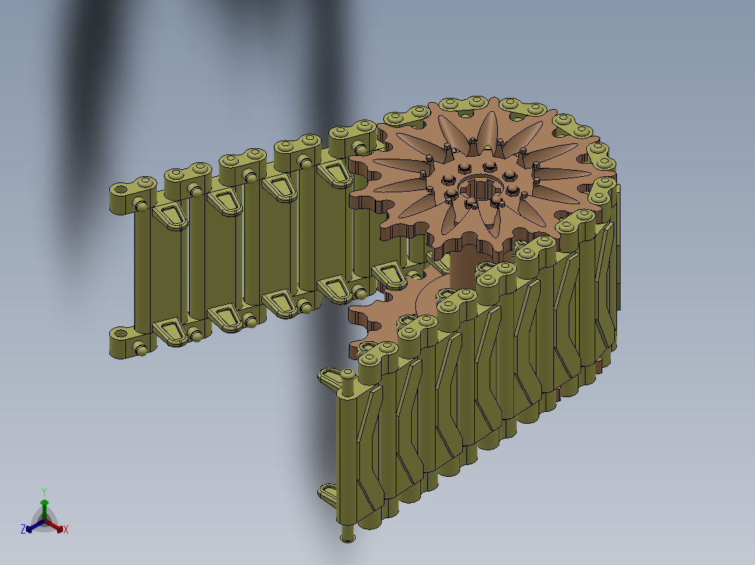M4坦克履带正等轴测图