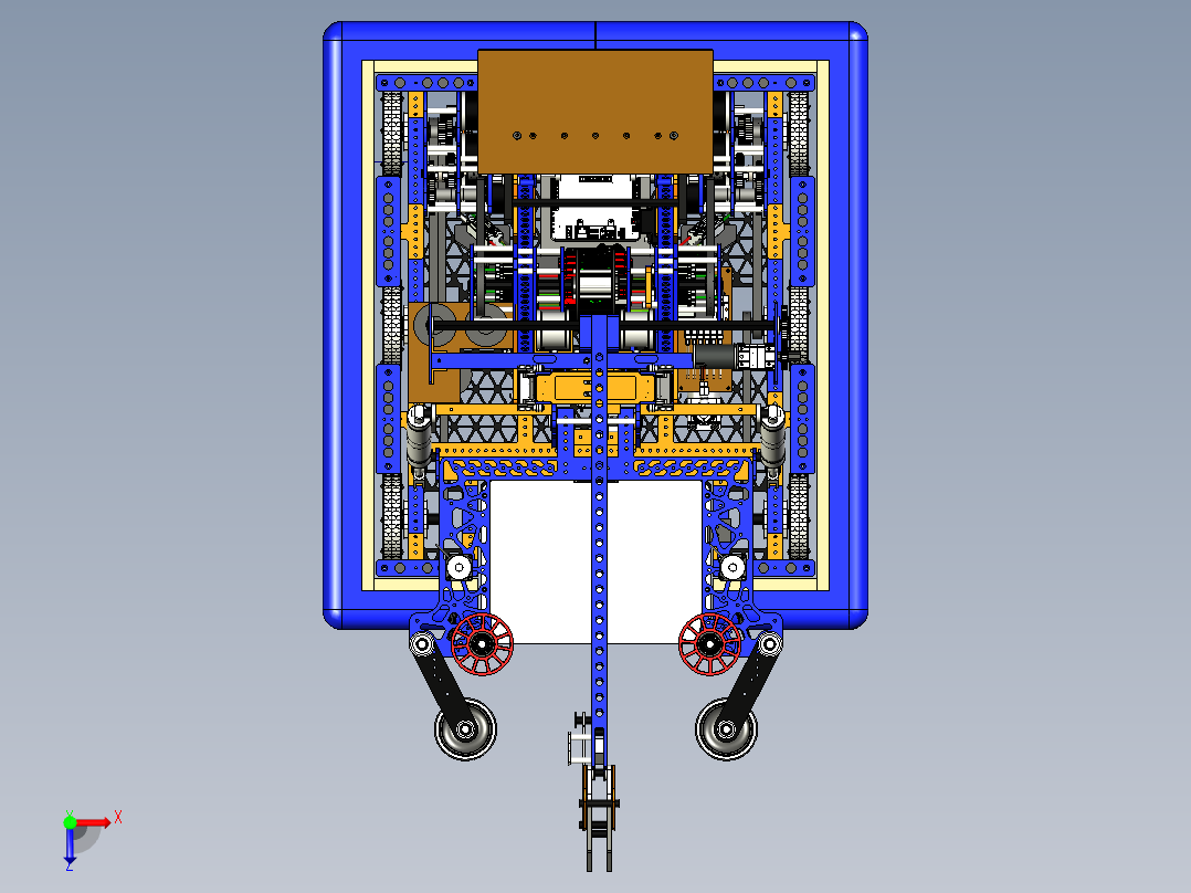 Knightkrawler 2018机器人车3D数模图纸 STP格式俯视图