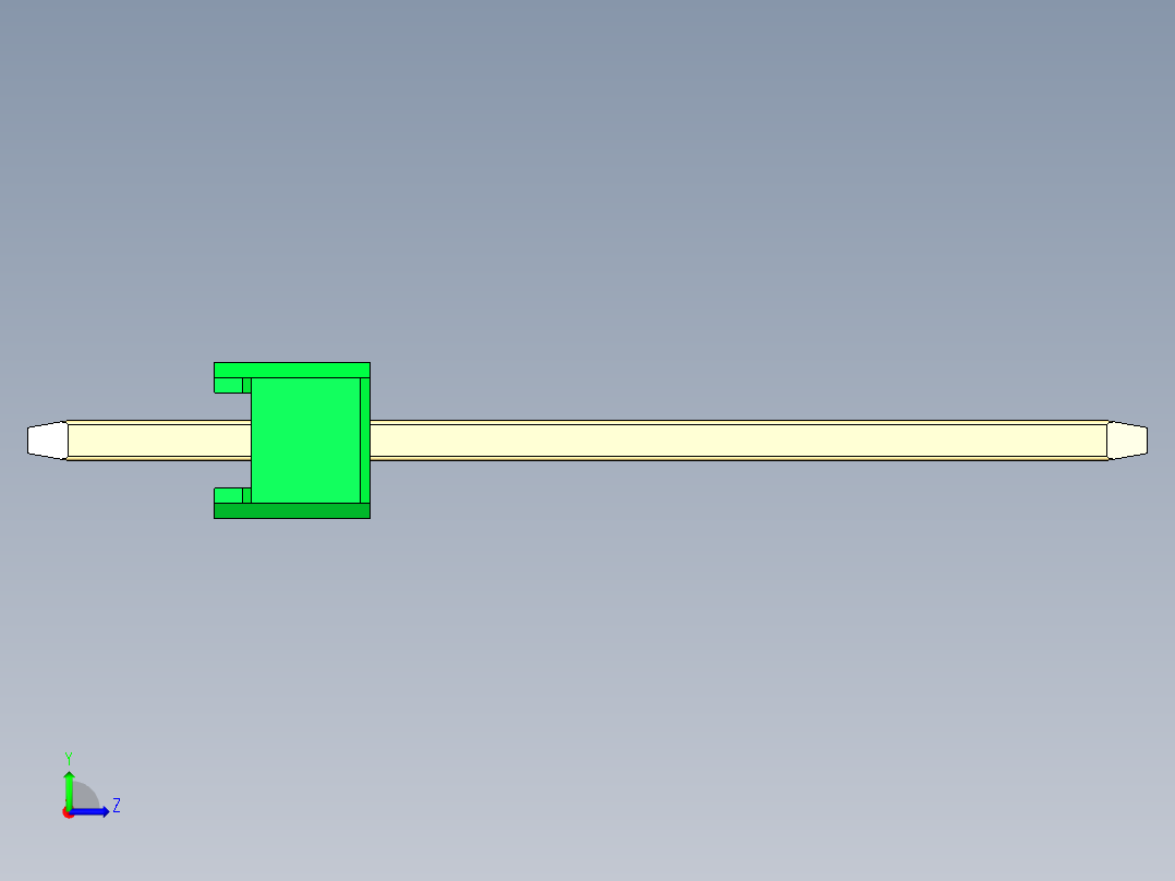 彩色公头100mil（2.54mm）系列-DS1021_green_1x06p_100mil_Type5_rev1.0左视图