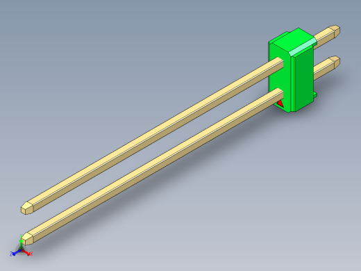 彩色公头100mil（2.54mm）系列-DS1021_green_2x01p_100mil_Type43_rev1.0正等轴测缩略图
