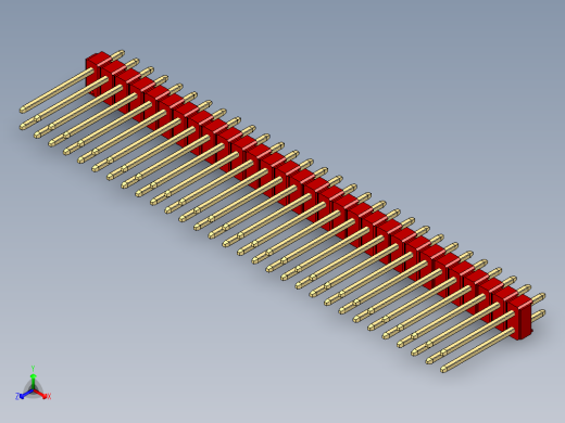 彩色公头100mil（2.54mm）系列-DS1021_red_2x30p_100mil_Type5_rev1.0正等轴测缩略图