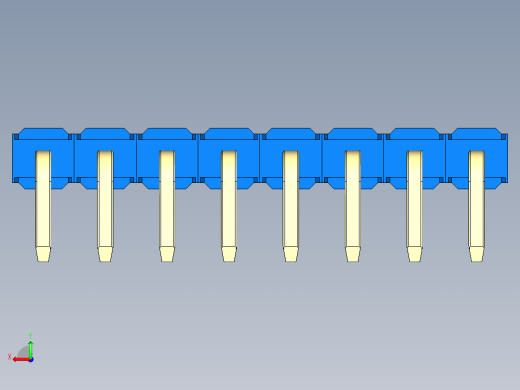 彩色公排针 100mil 2.54mm 系列-DS1022_blue_1x08p_100mil_TypeD_rev1.0后视缩略图