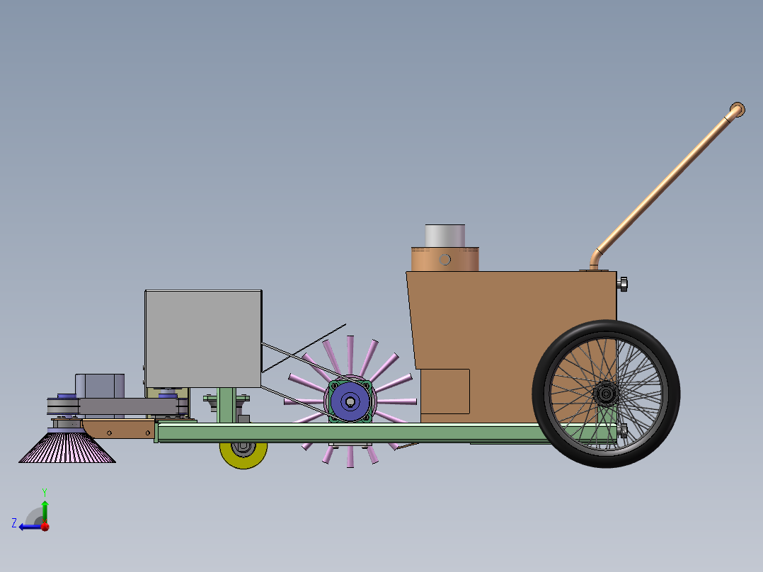 小型清扫机右视图