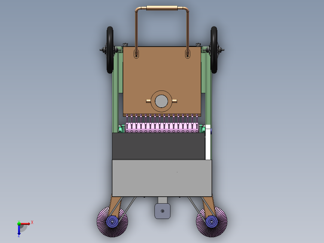 小型清扫机俯视图