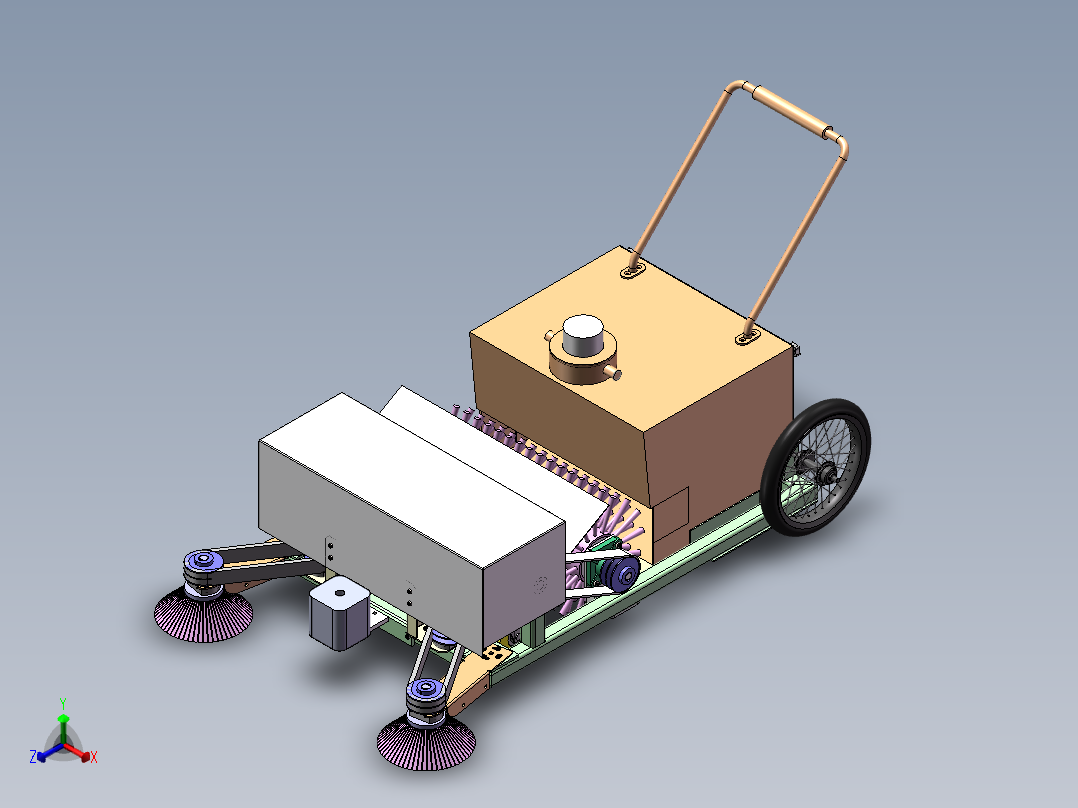 小型清扫机正等轴测图