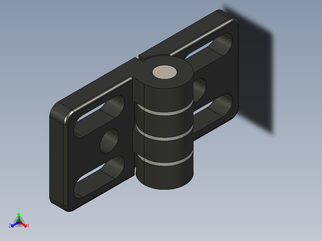 型材-KJN 30X30 DIE-CAST HINGE WITH OBLONG HOLES 095400正等轴测图
