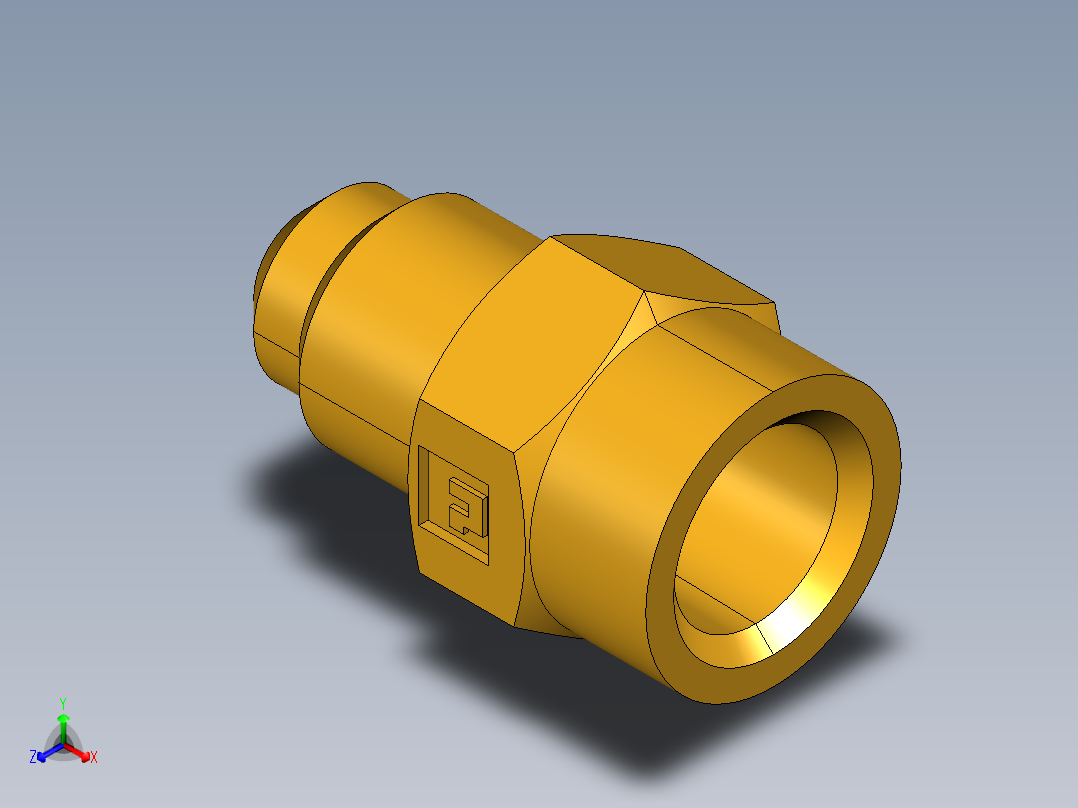 扩口式工业通用硬管接头Female Connector 46F-4-2正等轴测图