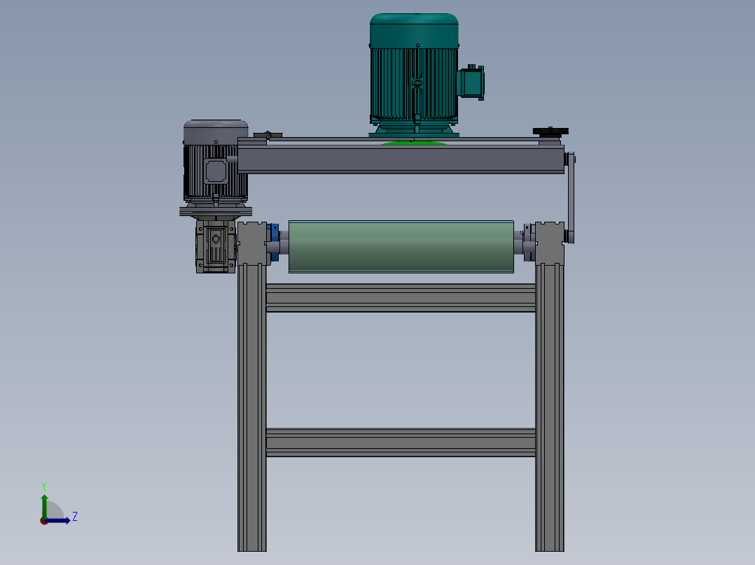 木板涂油机左视图
