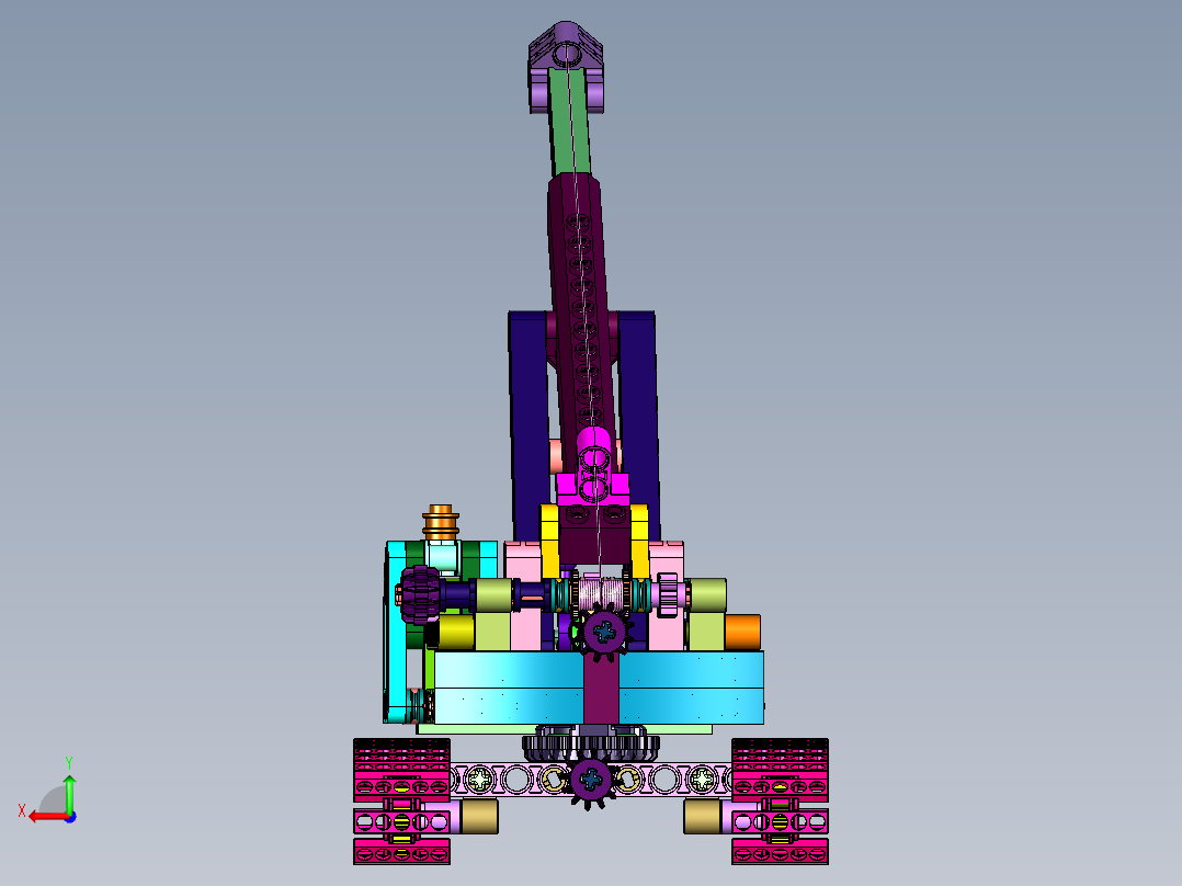 起重机拼插积木后视图