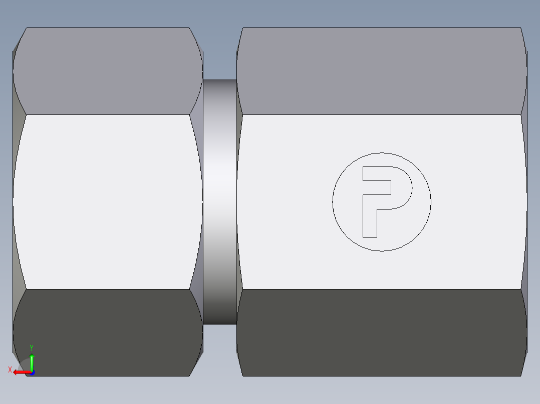 卡套式工业通用硬管接头EO_Swivel_connector_GAI15LR71后视图