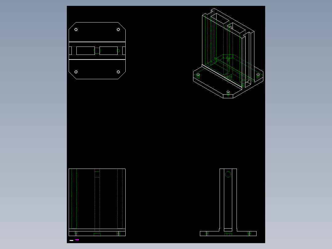 雙面基座1910-2D多系列多零件图纸模型