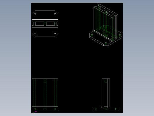 雙面基座1910-2D多系列多零件图纸模型