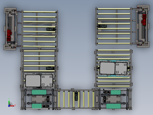 滚筒线上下物料组装线sw18可编辑前视缩略图