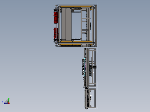 滚筒线上下物料组装线sw18可编辑右视缩略图
