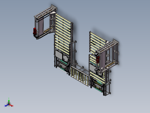 滚筒线上下物料组装线sw18可编辑正等轴测缩略图
