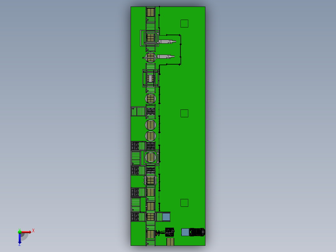 厦门天马打包线sw16可编辑俯视图