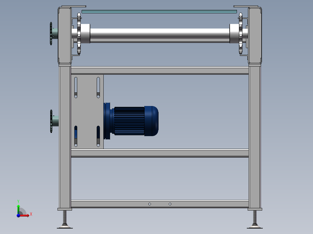 3米板链线（sw14可编辑+cad）前视图