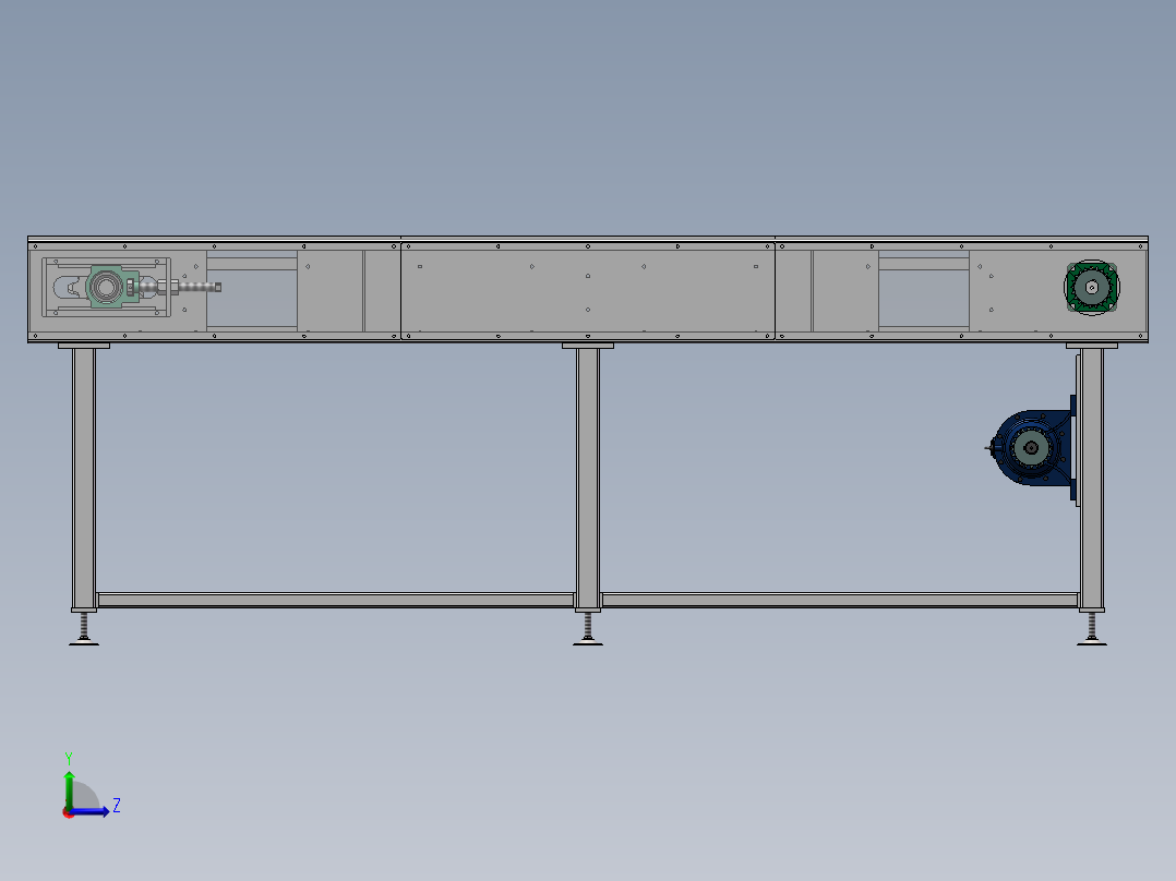 3米板链线（sw14可编辑+cad）左视图