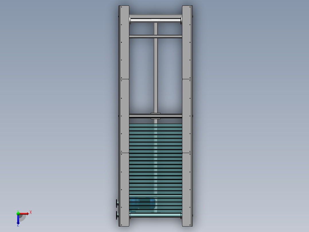 3米板链线（sw14可编辑+cad）俯视图