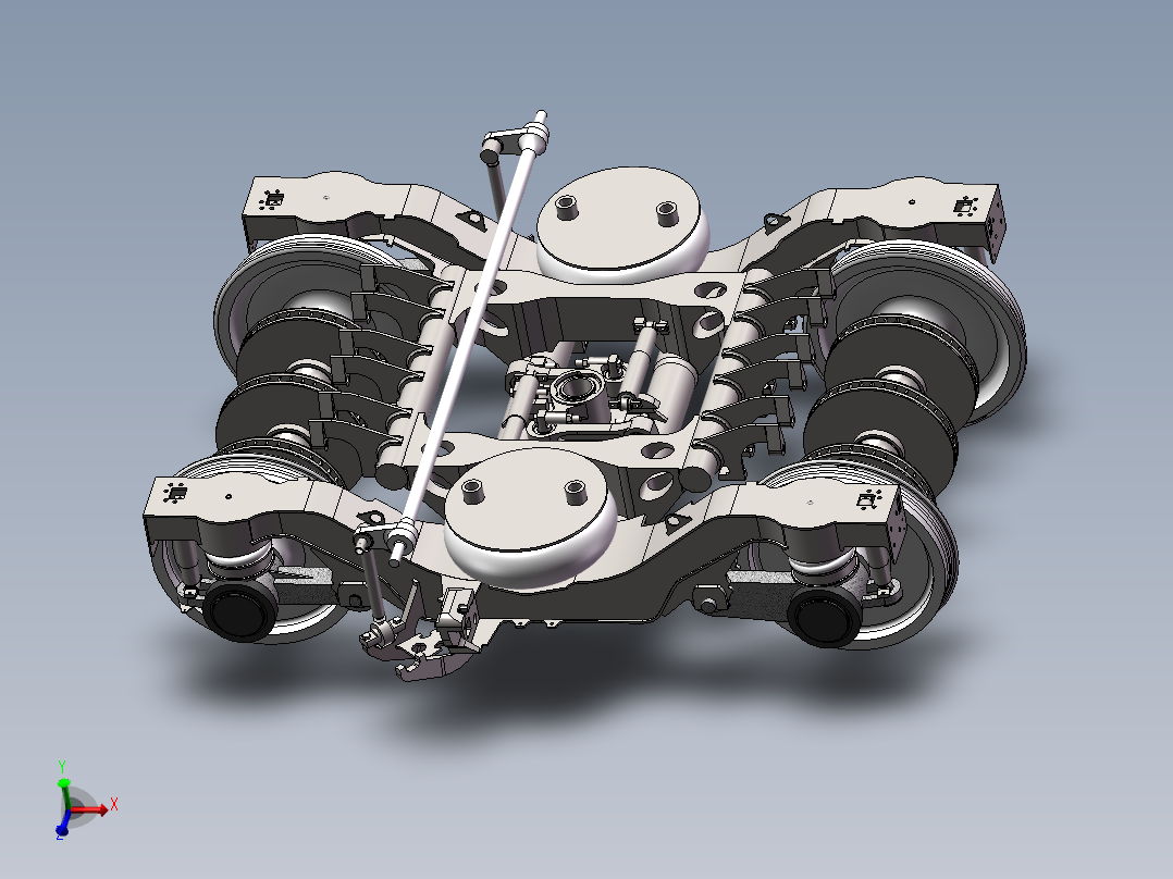 CRH380B转向架 动车组转向架三维+二维+说明书