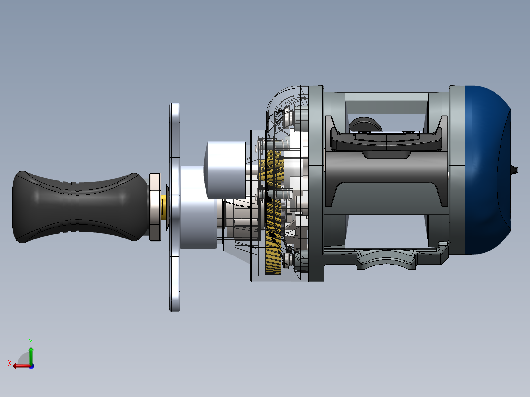 路亚水滴轮后视图