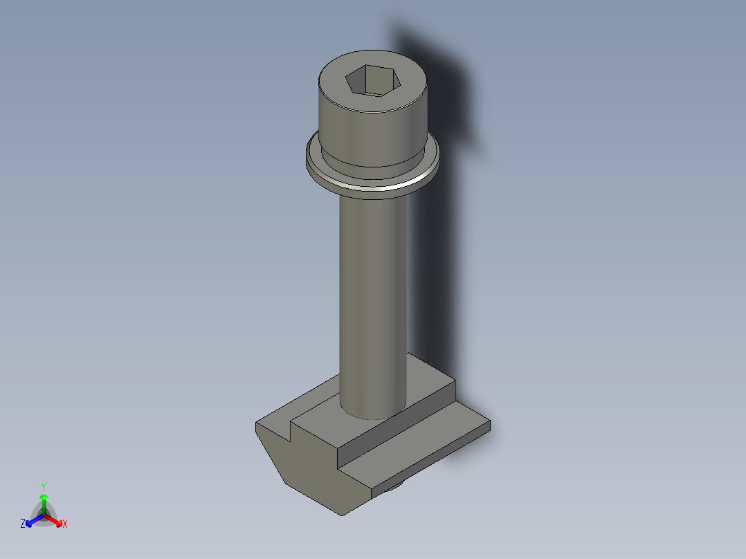 40铝合金-滑块螺母M8X50-组件正等轴测图
