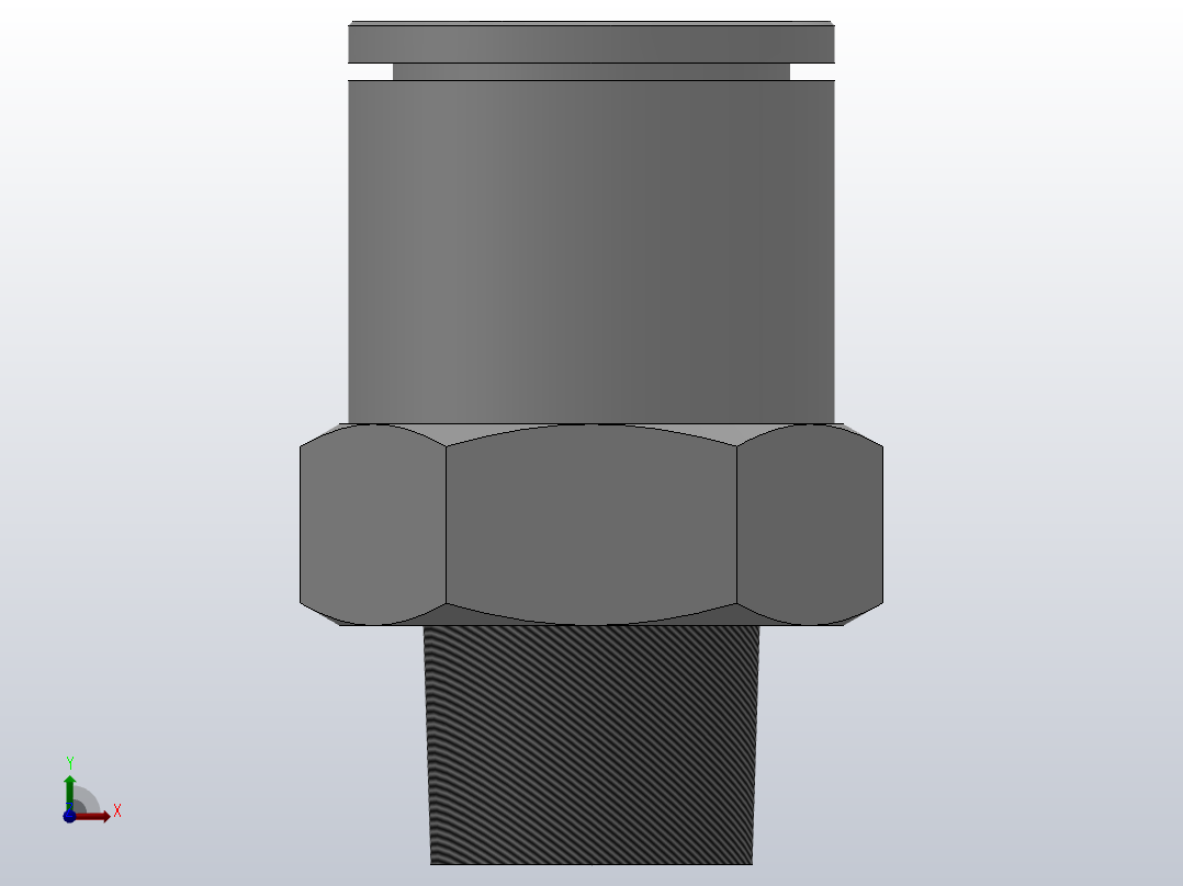 IPCP 螺纹直通气动管接头_IPCP12-02前视图