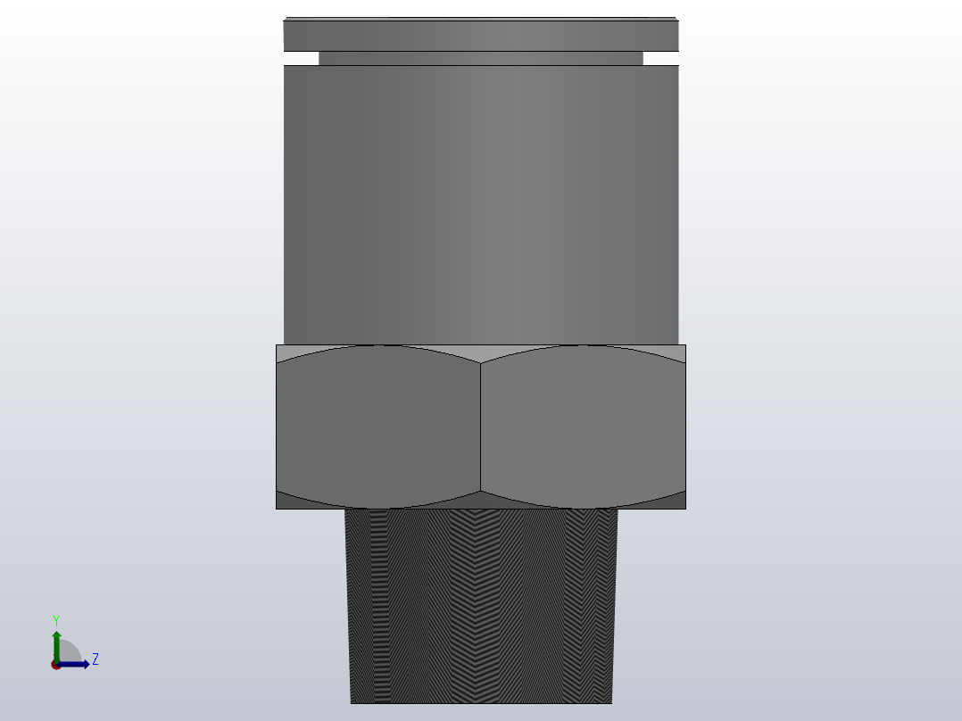IPCP 螺纹直通气动管接头_IPCP12-02左视图