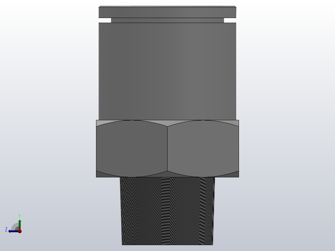IPCP 螺纹直通气动管接头_IPCP12-02右视图