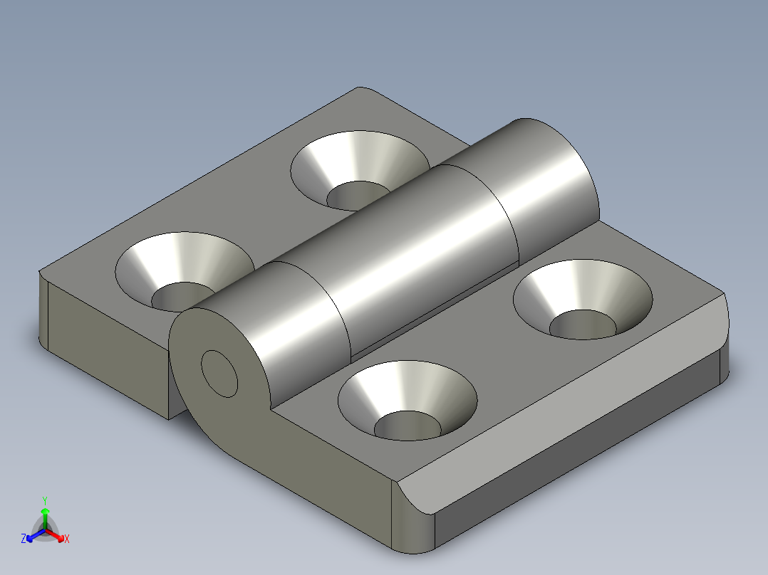 铝型材铰链3030(孔距3024)正等轴测图