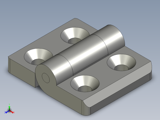 铝型材铰链3030(孔距3024)正等轴测缩略图