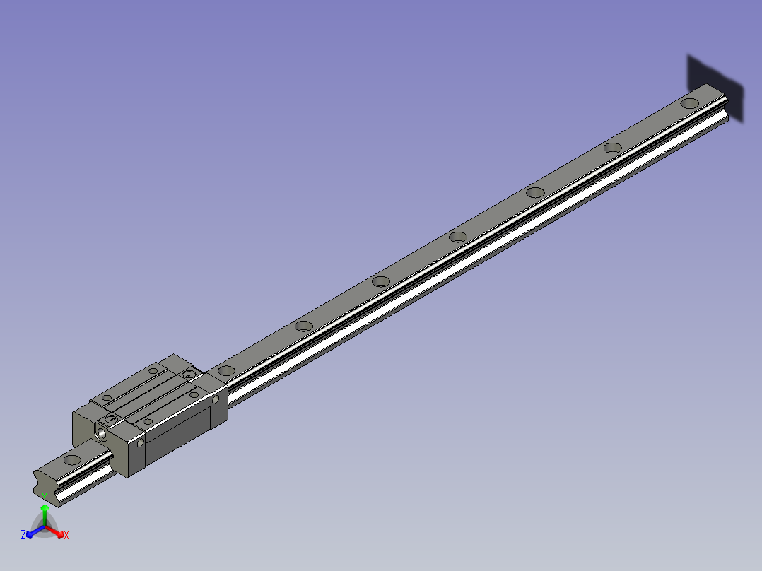 上银_直线导轨_HGH20CA1R520ZOC正等轴测图