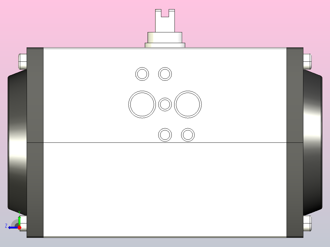 GT气动执行器[GT75×90°]右视图