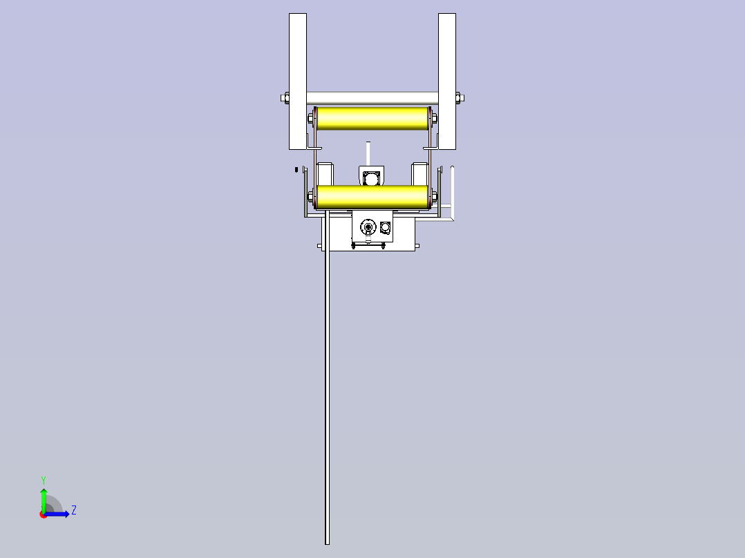 枪管来弧线加工机床设备3D模型左视图