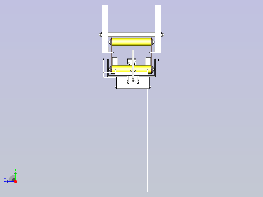 枪管来弧线加工机床设备3D模型右视图
