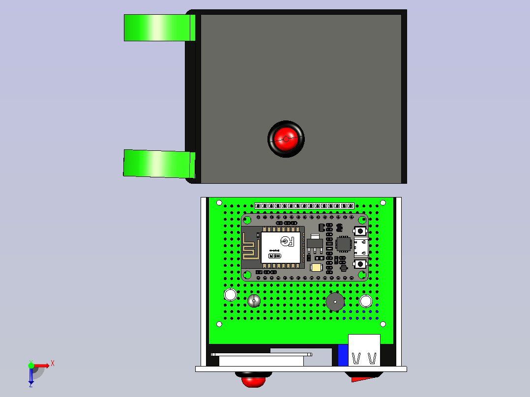 基于物联网的输液指示器面板俯视图