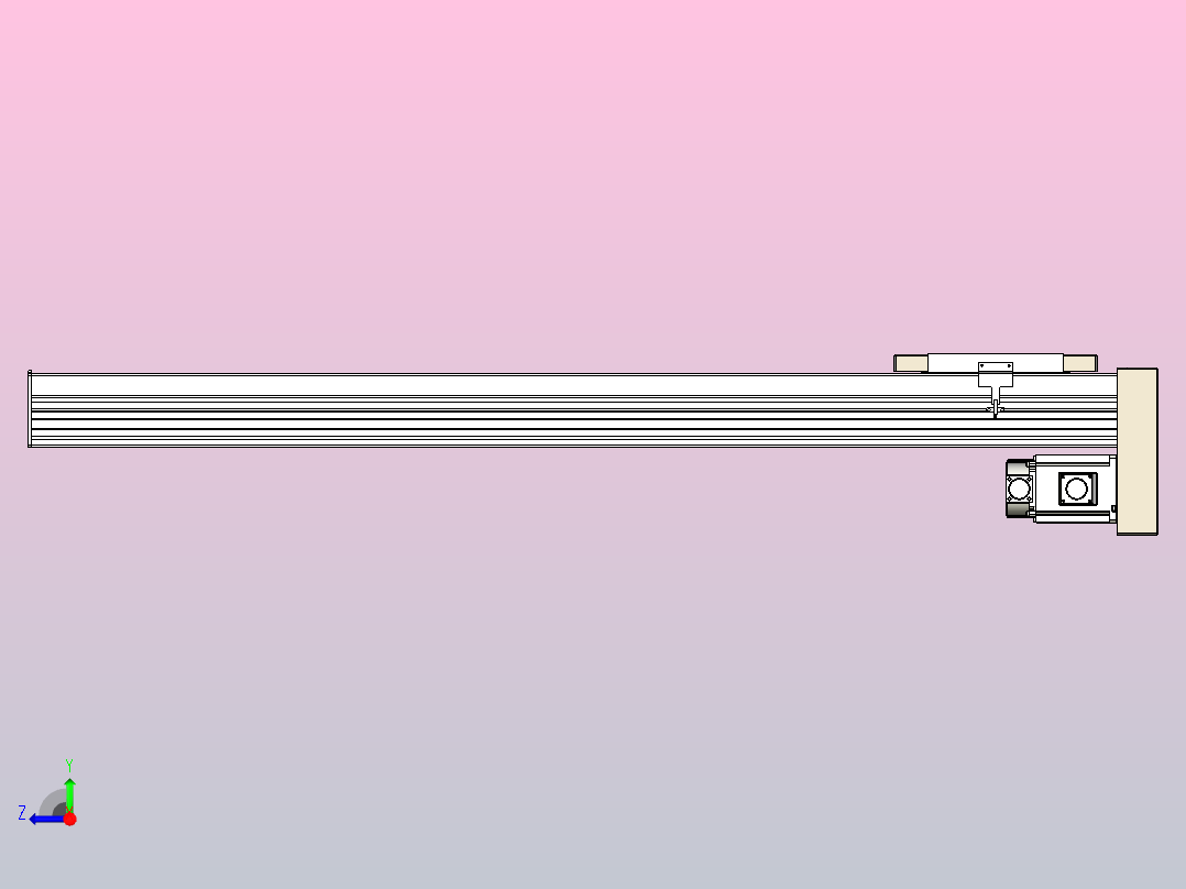 滚珠丝杠直线轴带导轨全封闭TPA-HCR-220D-3210C-L1250-MP-Y-P1K-N3右视图