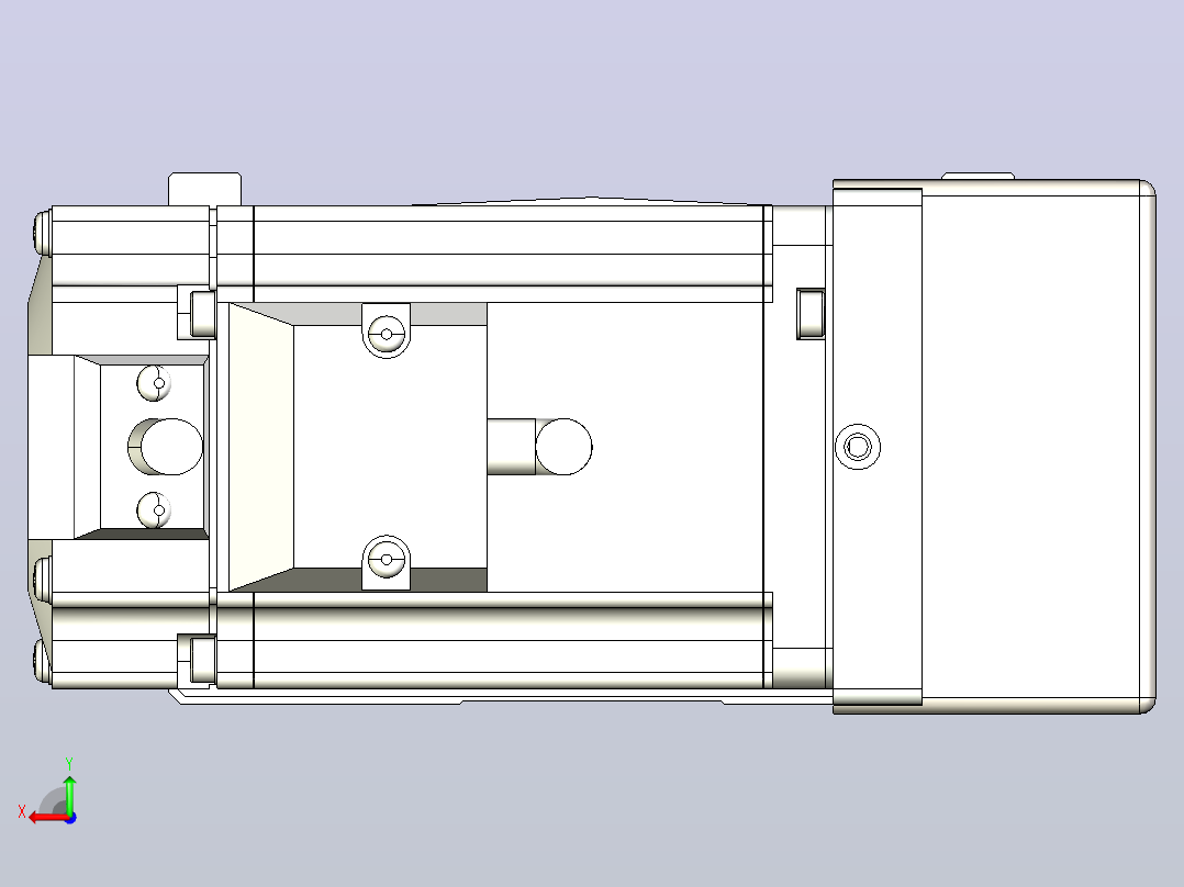 皮带直线轴半封闭可选导轨TPA-HNB-105D-90-L1150-MR-Y-P20-N3后视图