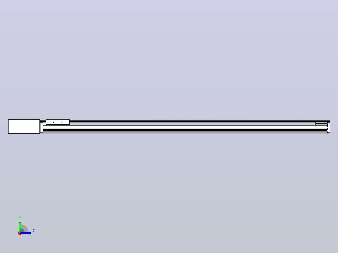 皮带直线轴半封闭可选导轨TPA-HNB-105D-90-L1150-MR-Y-P20-N3左视图