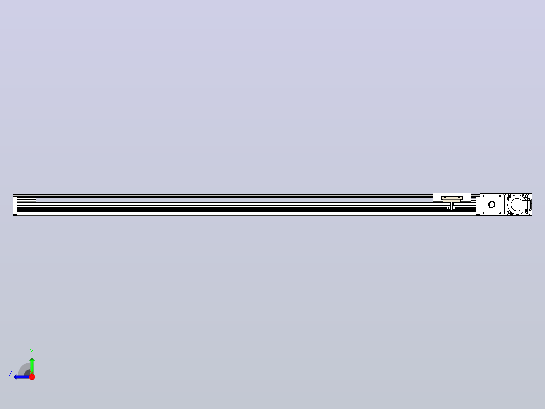 皮带直线轴半封闭可选导轨TPA-HNB-105D-90-L1150-MR-Y-P20-N3右视图