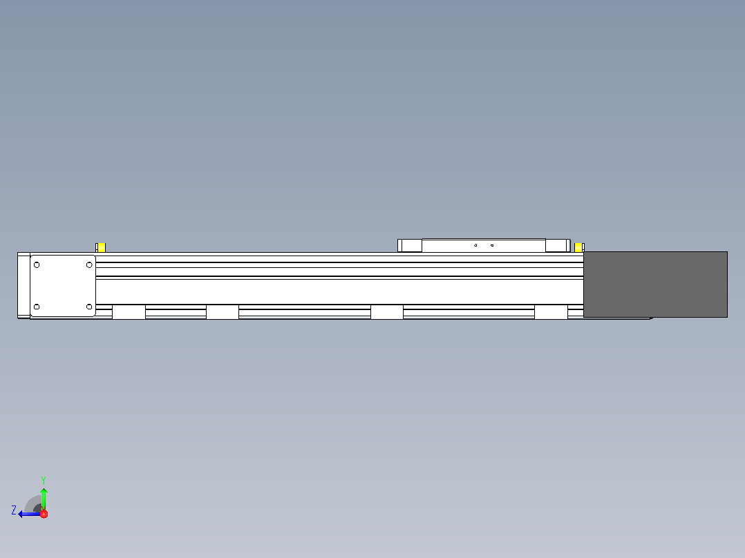DMEB80-RBCR欧规同步带模组直线模组（电机右后折）[DMEB80-L20S350-DT400-C2U-RBCR]右视图