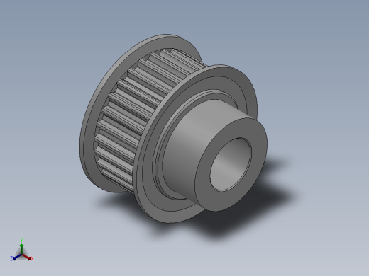 大凸缘型小凸缘型半圆弧形齿同步带轮S3M型_SS3MDC-28-10-dc10-A正等轴测缩略图