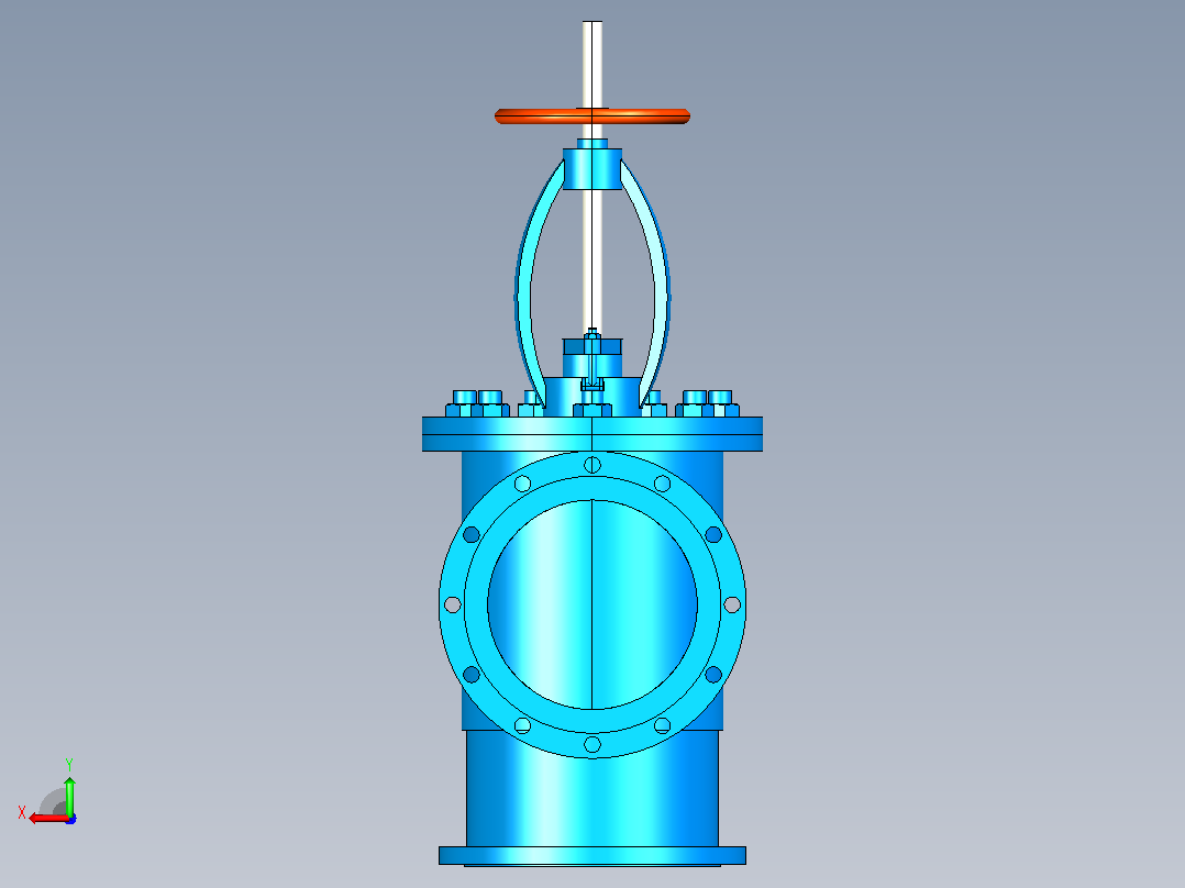 J44F46-JG44FX-1.0MPa 国标氟衬里截止阀[300]后视图